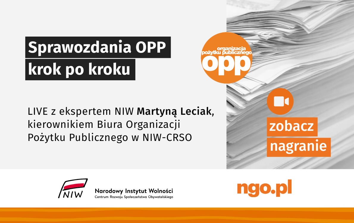 Sprawozdania OPP krok po kroku NGOpl NIW