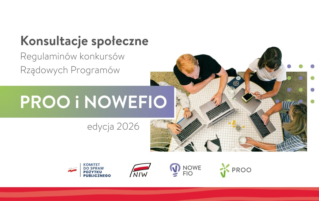 Konsultacje społeczne regulaminów konkursów PROO i NOWEFIO 2026