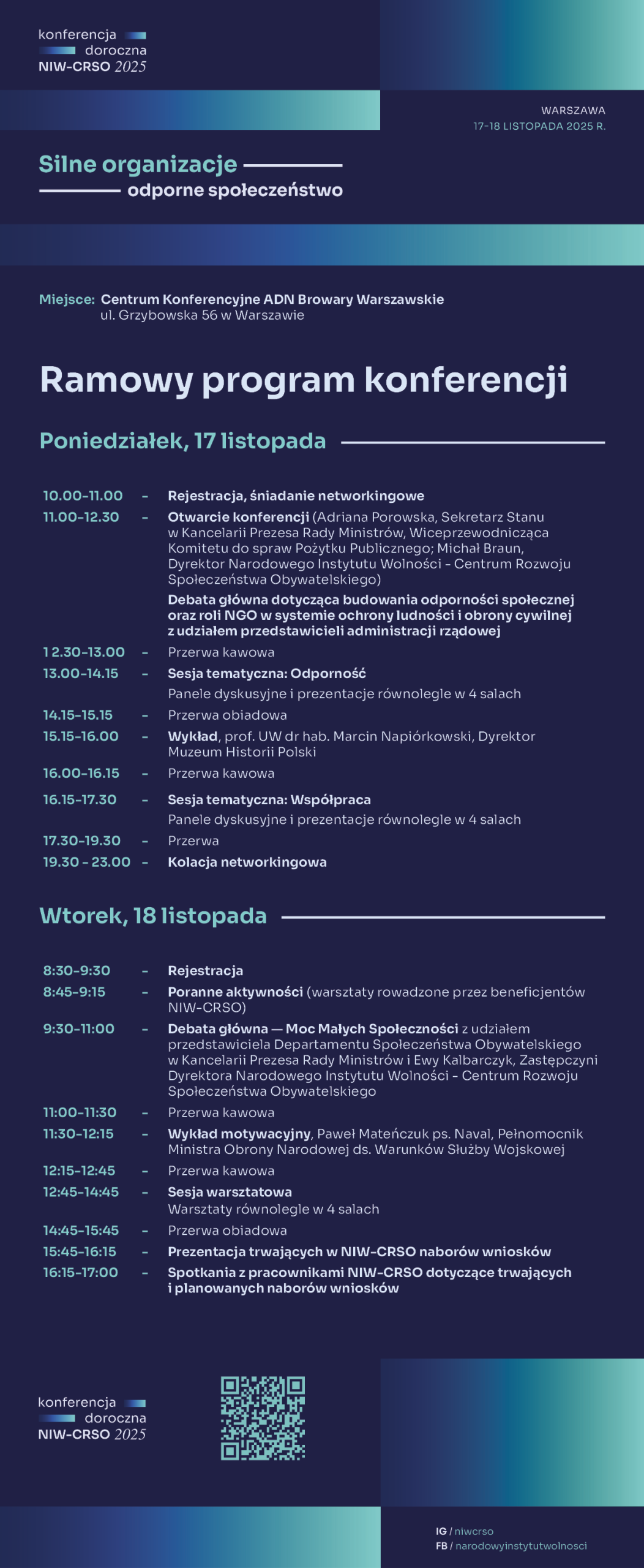 Ramowy Program konferencji dorocznej NIW CRSO 2025 grafika